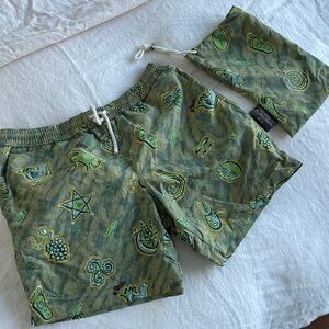 Loewe Olive Patterned Athletic Shorts